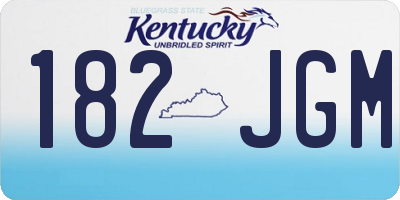 KY license plate 182JGM