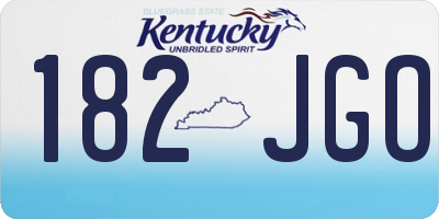 KY license plate 182JGO