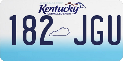KY license plate 182JGU
