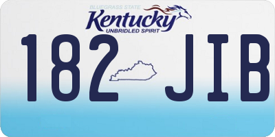 KY license plate 182JIB