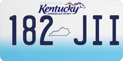 KY license plate 182JII