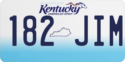 KY license plate 182JIM
