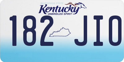 KY license plate 182JIO