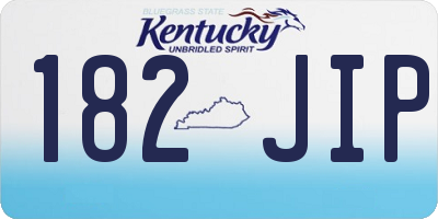 KY license plate 182JIP