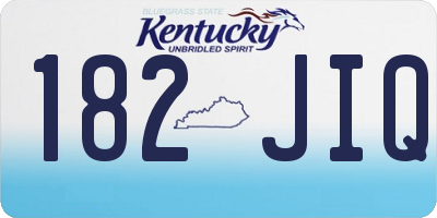 KY license plate 182JIQ
