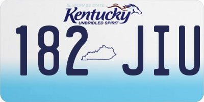 KY license plate 182JIU