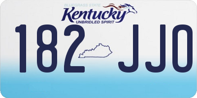 KY license plate 182JJO