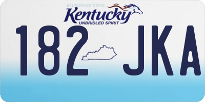 KY license plate 182JKA
