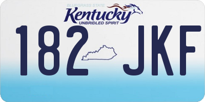 KY license plate 182JKF