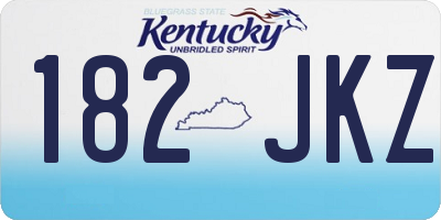 KY license plate 182JKZ