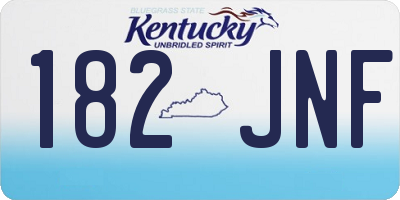 KY license plate 182JNF