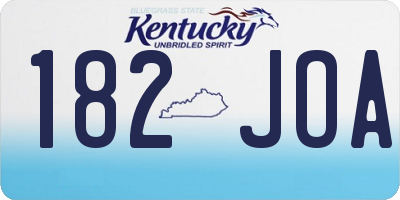 KY license plate 182JOA
