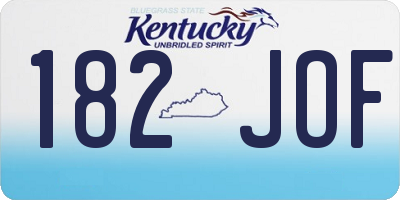 KY license plate 182JOF