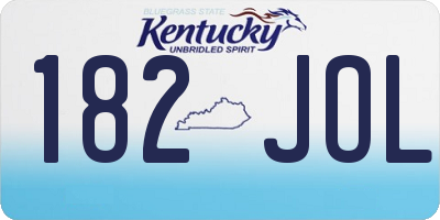 KY license plate 182JOL