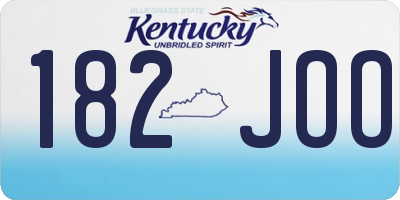 KY license plate 182JOO