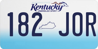 KY license plate 182JOR