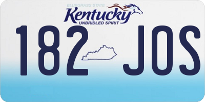 KY license plate 182JOS