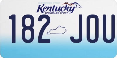 KY license plate 182JOU