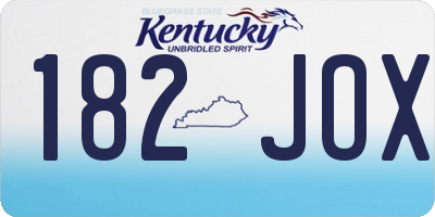 KY license plate 182JOX