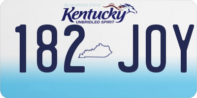 KY license plate 182JOY