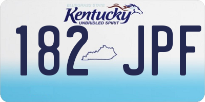 KY license plate 182JPF