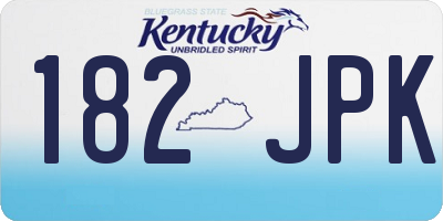 KY license plate 182JPK