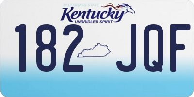 KY license plate 182JQF