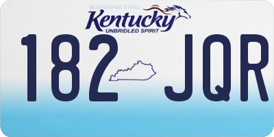 KY license plate 182JQR