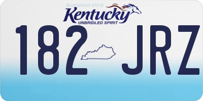 KY license plate 182JRZ