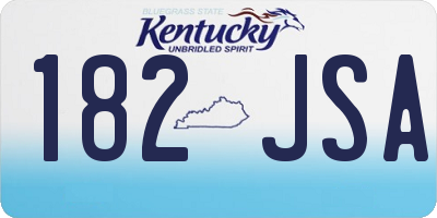 KY license plate 182JSA