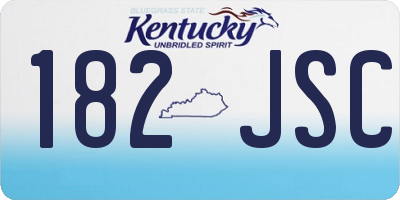 KY license plate 182JSC