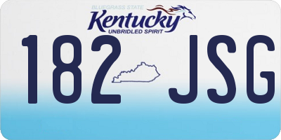 KY license plate 182JSG
