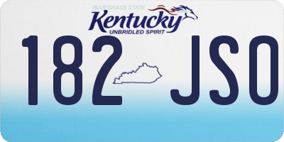 KY license plate 182JSO