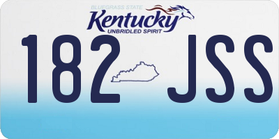 KY license plate 182JSS