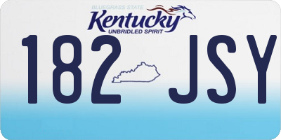 KY license plate 182JSY