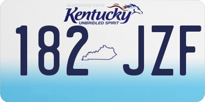 KY license plate 182JZF