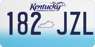 KY license plate 182JZL