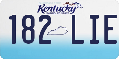 KY license plate 182LIE