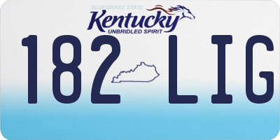 KY license plate 182LIG