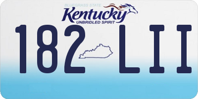 KY license plate 182LII