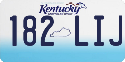 KY license plate 182LIJ