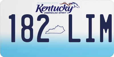 KY license plate 182LIM