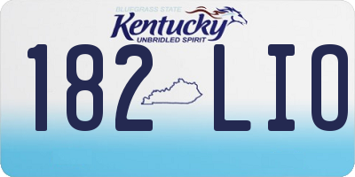KY license plate 182LIO