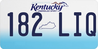 KY license plate 182LIQ