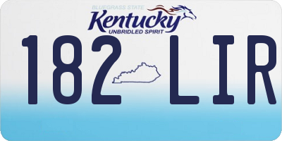 KY license plate 182LIR