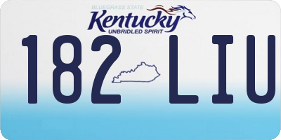 KY license plate 182LIU