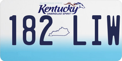 KY license plate 182LIW