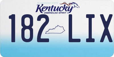KY license plate 182LIX
