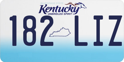 KY license plate 182LIZ