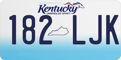 KY license plate 182LJK